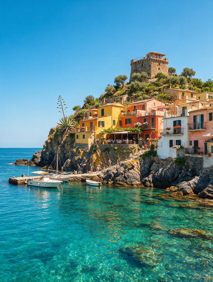 Paese colorato sul mare turchese